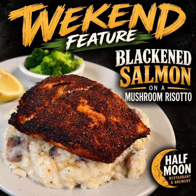 Blackened Salmon on a Mushroom Risotto!!