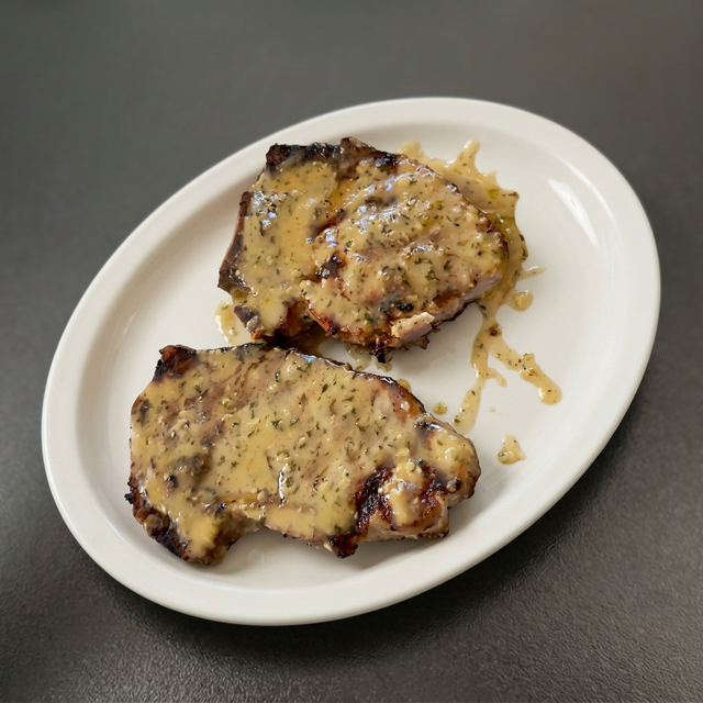 Twin Glazed Pork Chops.